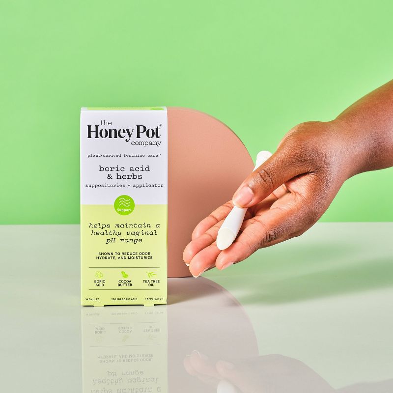 The Honey Pot Company, Boric Acid and Herbal Suppositories + Applicator, 14 ovules - 1 applicator, 4 of 15