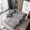 8 PCS Oversized Modular Sofa, 4 Seat DIY Layout Design Sofa with Chaise Lounges and Armrests and Ottomans, Tufted Sofa with Pillows-Coolbibila - 3 of 4
