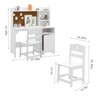 Kids Study Desk and Chair Set – Wooden Study Table with Hutch, Storage Cabinet & Bookshelf - 3 of 4