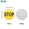 Unique Bargains Aluminum Reflective Traffic Durable Stop Sign Black Lettering On Yellow Background - 3 of 4