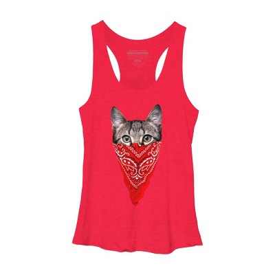Women's Design By Humans Gangster Cat By clingcling Racerback Tank Top