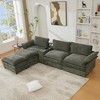 GDFStudio Cyrin 124" Modern 5-Seater Sectional Sofa with Adjustable Handrail, Wireless Charging, Speakers and Ottomans - 2 of 4