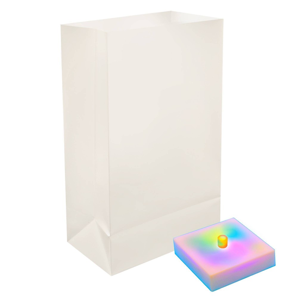 Lumabase 6ct Battery Operated Luminaria Kit with Timer Color Changing