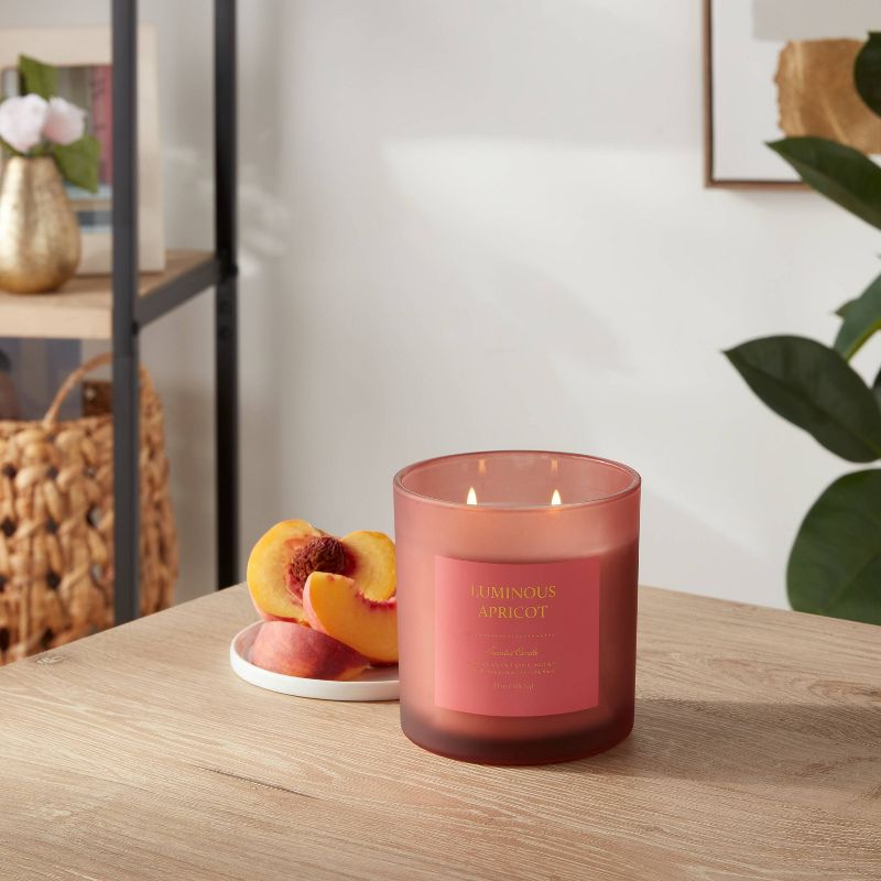 Colored Glass Candle Luminous Apricot Pink - Threshold™, 3 of 8