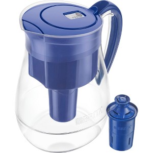 Brita Large 10 Cup BPA Free Water Pitcher with 1 Longlast Filter - Blue