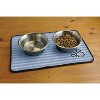 Bone Dry Large Gray Stripe Embroidered Paw Pet Mat - 4 of 4