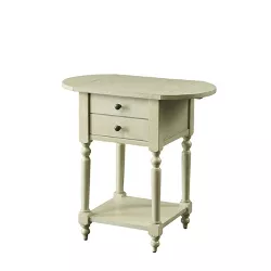 Amaxa Double Drawer Side Table Antique White - HOMES: Inside + Out