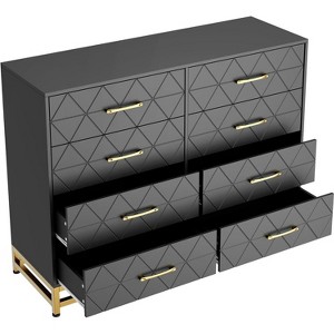 8 Drawers Dressers for Bedroom, Wide Wood Chest of Drawers, Storage Dressers Organizer for Bedroom, Living Room, Hallway - 1 of 4