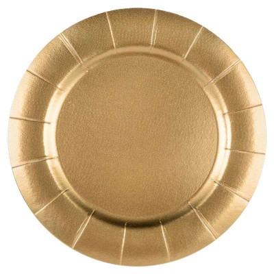 DISPOSABLE ROUND CHARGER PLATES Glitz - Gold 120pc 