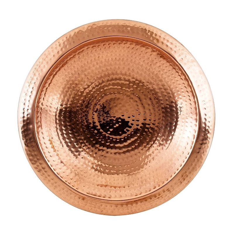 Achla Designs 2.5&#34; Hammered Copper Birdbath Bowl with Polished Copper Plated Rim, 3 of 6