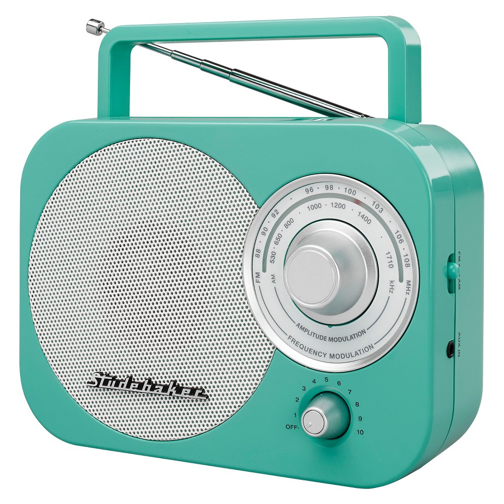 Photos - Radio / Table Clock Studebaker Portable AM/FM Radio  - Teal(SB2000)