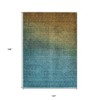 Brown Blue And Taupe Ombre Washable Indoor Outdoor Area Rug - 3 of 4