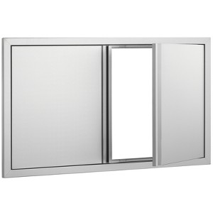 VEVOR BBQ Access Door, 36W x 21H Inch Double Outdoor Kitchen Door, Stainless Steel Flush Mount Door, Wall Vertical Door with Recessed Handles - 1 of 4