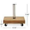 Kumasinova 17.75" Square Patio Umbrella Base,Concrete Patio Umbrella Stand with Stainless Steel Tube,Teak - 2 of 4