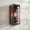 Possini Euro Design Modern Industrial Farmhouse Rustic Outdoor Wall Light Fixture Bronze 15 1/2" Clear Glass for Exterior Barn Deck House Porch Yard - 2 of 4