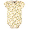 Hudson Baby Infant Girl Cotton Bodysuit, Pant and Bib Set, Sage Floral Wreath - 4 of 4