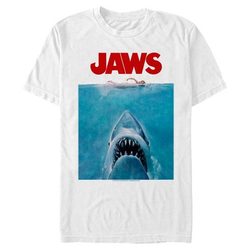 Men's Jaws Oversized Movie Poster T-shirt - White - Medium : Target