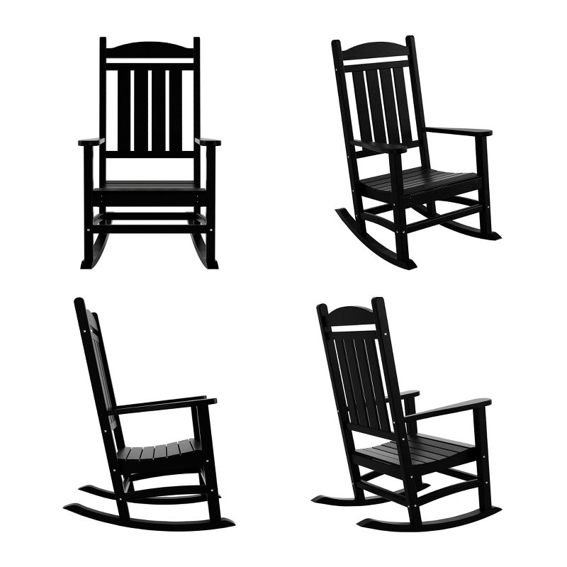WestinTrends All-Weather Outdoor Patio Poly Classic Porch Rocking Chair (Set of 4), 1 of 3