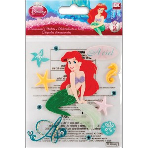 EK Success Disney Princess Dimensional Stickers - Ariel, 12pcs - 1 of 2