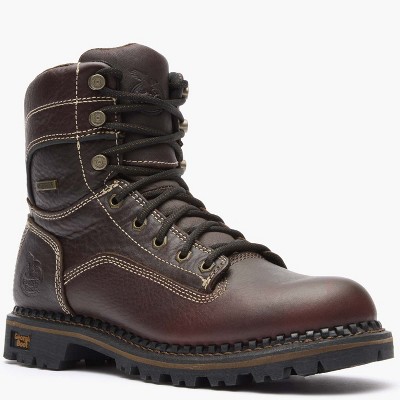 Georgia Boot AMP LT Logger Women's Brown Waterproof Low Heel Logger Boot