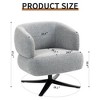 Sapphtopaz Cuddle Accent Chair with Curved Armrests&Backrest Upholstered Swivel Chair with Steel Leg Leisure Comfy Chairs for Living Room,Bedroom - 3 of 4