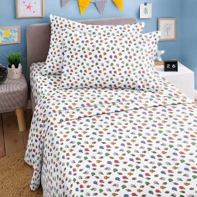 Kids 4 Piece Bed Sheet Set - Cute & Cozy Wrinkle-Resistant with Vibrant Designs - CGK Linens.