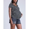 Women's Square Neck Rib Knit Short Sleeve Top | Motherhood Maternity - 3 of 4