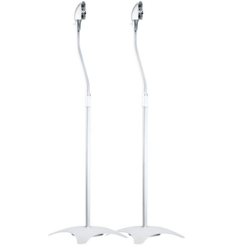 Monoprice Satellite Speaker Floor Stands - Silver (pair) Supports Up To 5  Lbs. Each, Height Adjustable (26.8 To 43.3 Inches) : Target