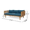 GDFStudio Bordeaux Acacia 3-Seater 67" Outdoor Sofa with Water-Resistant Cushions - 3 of 4