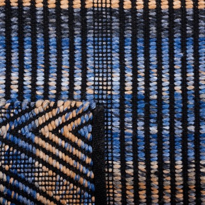 Natura Blue and Beige Handwoven Square Area Rug