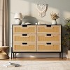 Natural Rattan 6 Drawers Dresse Boho Dresser with Chest of Drawers, Modern Storage Cabinet for Bedroom, Hallway, Kids Room - 2 of 4