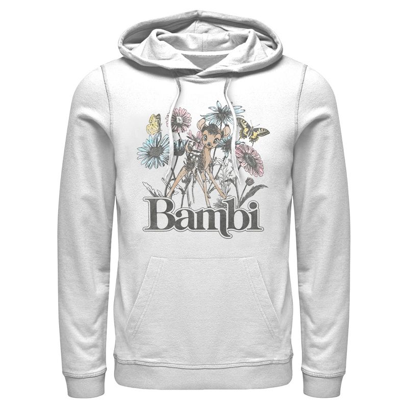 Men's Bambi Floral Sketch Pull Over Hoodie, 1 of 5