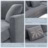 NicBex Modern L-Shaped Corduroy Sectional Sofa with Reversible Chaise and 3 Pillows for Living Room,Apartment,Office,Gray - 4 of 4