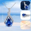 Classic Pendant Necklace with Pear Cut Simulated Ruby, Sapphire, Birthstone Gift for Women - 2 of 4