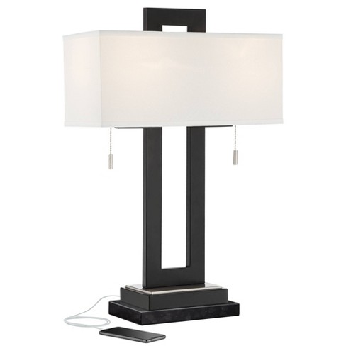 Modern table lamp rectangular sales shade