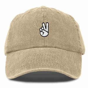 Dalix Peace Sign Embroidered V Cotton Dad Hat Baseball Cap Adjustable Mens - 1 of 4
