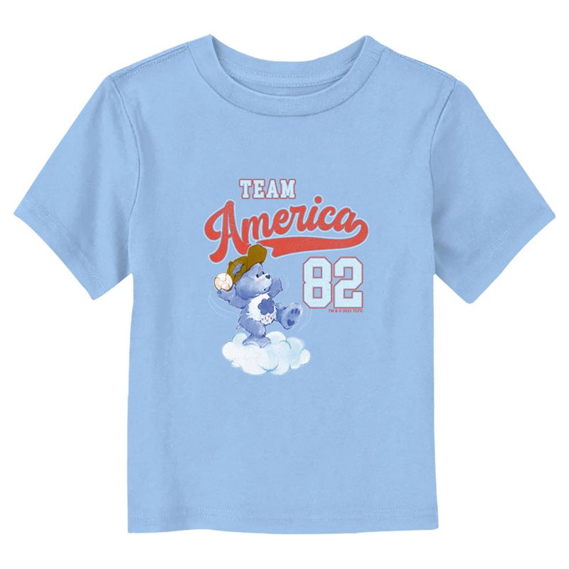 Care Bears Team America Baseball Grumpy Bear  T-Shirt - Light Blue - 3T, 1 of 4
