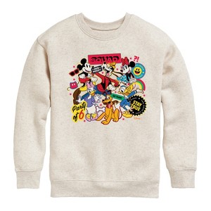Boys' - Disney - Sticker Group Graphic Long Sleeve Fleece Sweatshirt - 1 of 4