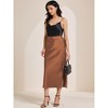 INSPIRE CHIC Women Satin Maxi Elastic High Waist Side Slit Flowy Long for Party Wedding Skirt - 2 of 4