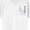 Looney Tunes Bugs Bunny w/ Flowers Line Art on White Short Sleeve Adult T-Shirt - 2 of 4