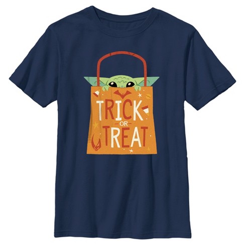 Boy's Star Wars The Mandalorian Halloween Grogu Trick or Treat Bag T-Shirt - image 1 of 3