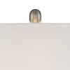 360 Lighting Roxie Modern Table Lamps Set of 2 with White Marble Risers 31" Tall Brushed Nickel Off White Fabric Shade for Bedroom Living Room Bedside - 2 of 4