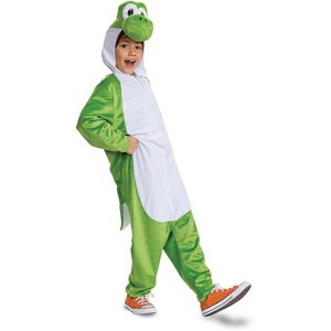 Super Mario Yoshi Hooded Jumpsuit Boys' Costume - 1 of 2
