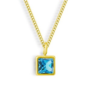 EVRY JEWELS WATERPROOF Gold or Silver Plated Faye Birthstone Necklace - 1 of 2