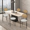 LeisureMod Euston Modern Dining Chair – Wicker Back & Velvet/Leather Seat, Perfect for Dining Rooms and Kitchens - 2 of 4