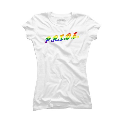 Adult Design By Humans Rainbow Colored Pride Letters By EsskayDesigns T-Shirt