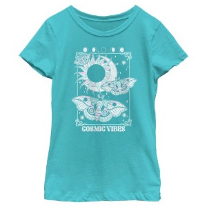 Girl's Lost Gods Cosmic Vibes Moths T-Shirt - 1 of 4