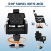 360°Swivel Barber Chair, Height Adjustable Reclining Salon Chair, Hydraulic Styling Chair with Footrest for Home, Spa, Shampoo, Max Load 330 Lbs - 3 of 4