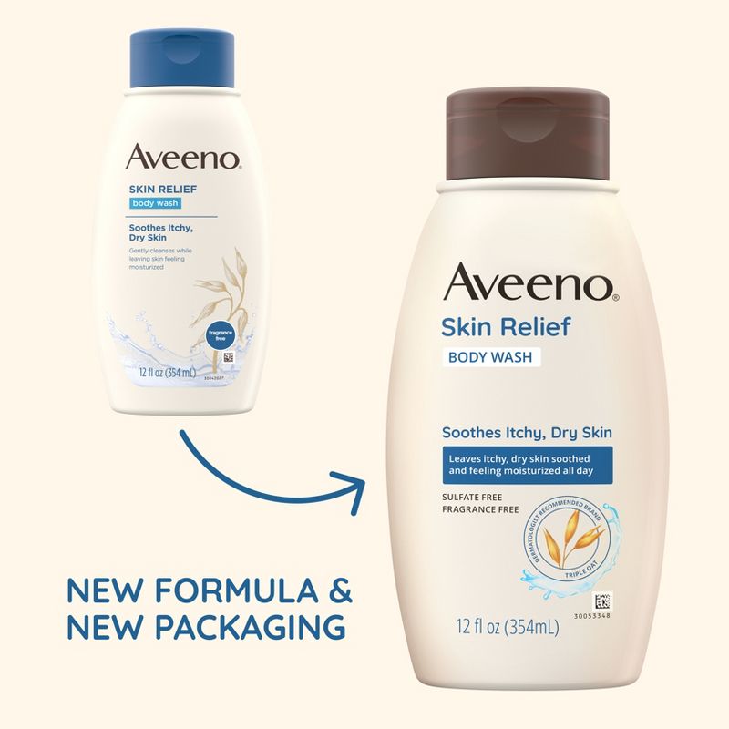 Aveeno Skin Relief Unscented Body Wash for Sensitive Skin - 18 fl oz, 3 of 10