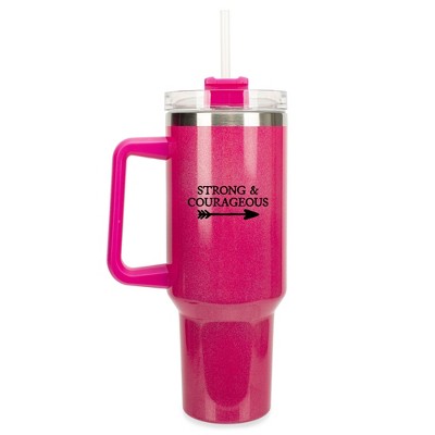 100 North Strong & Courageous Follow Your Arrow Wrap-Around 40 Oz. Stainless Steel Water Bottle Coffee Mug, Spill & Leak Resistant, Travel Tumbler